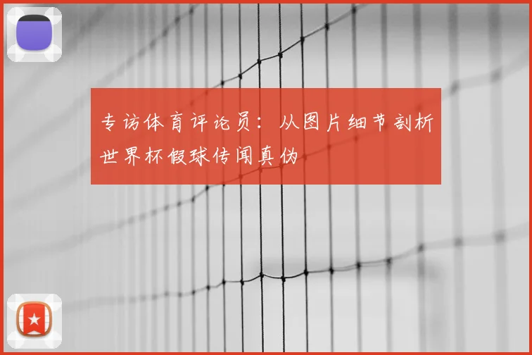 专访体育评论员：从图片细节剖析世界杯假球传闻真伪