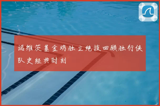 诺维茨基金鸡独立绝技回顾独行侠队史经典时刻