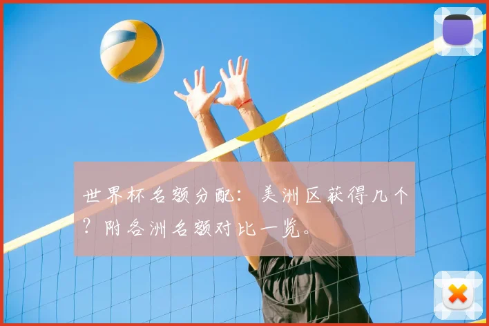 世界杯名额分配：美洲区获得几个？附各洲名额对比一览。